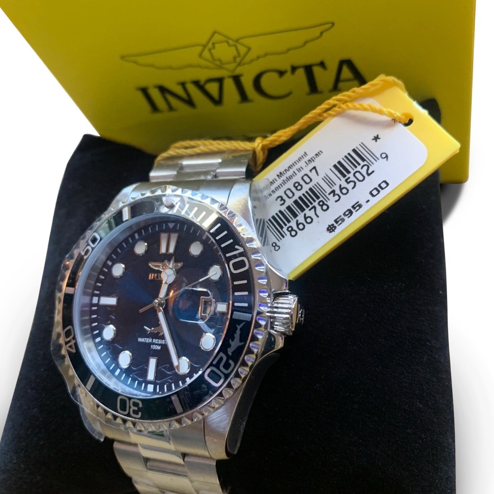 Invicta Silver and Black Dive Watch